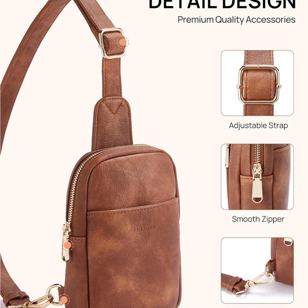 Brown Leather Crossbody Bag - Picture 3 of 4